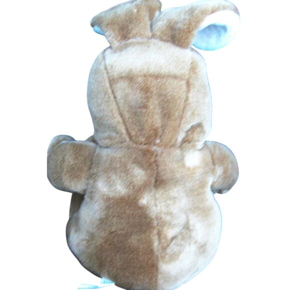 Plush Bunny Rabbit Tricolor Brown Tan and White 11 Inches Baby Shower Gift - Picture 2 of 3